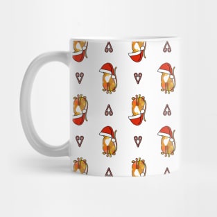 Christmas Santa Hat Cat Candy Cane Pattern Mug